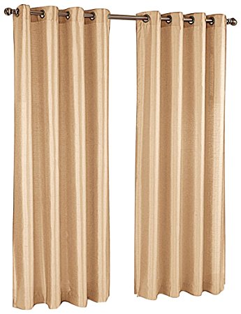Stylemaster Tribeca 56 by 95-Inch Faux Silk Grommet Panel, Sand