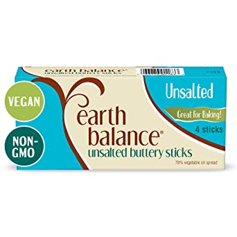 Earth Balance Unsalted Buttery Sticks, Vegan, 1 lb. 4 Sticks, 16 oz.