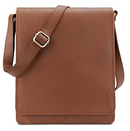 LEABAGS London messenger bag shoulder bag for 13 inch laptop of genuine leather in vintage style