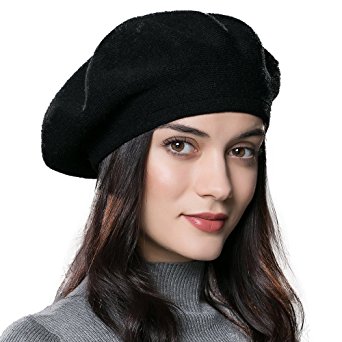 ENJOYFUR Women French Beret Hat Autumn Wool Knitted Cap Beret Beanie Winter Hat