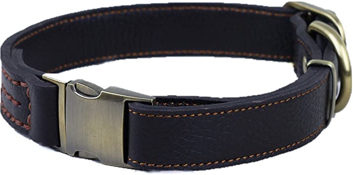 chede Luxury Real Leather Dog Collar- Handmade for Medium Dog Breeds with The Finest Genuine Leather Collar That is Stylish,Soft Strong and Comfortable
