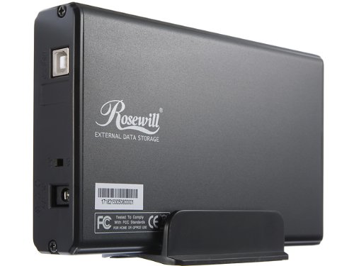 Rosewill RX35-AT-IU BLK Aluminum 3.5-Inch IDE to USB 2.0 External Enclosure (Black)