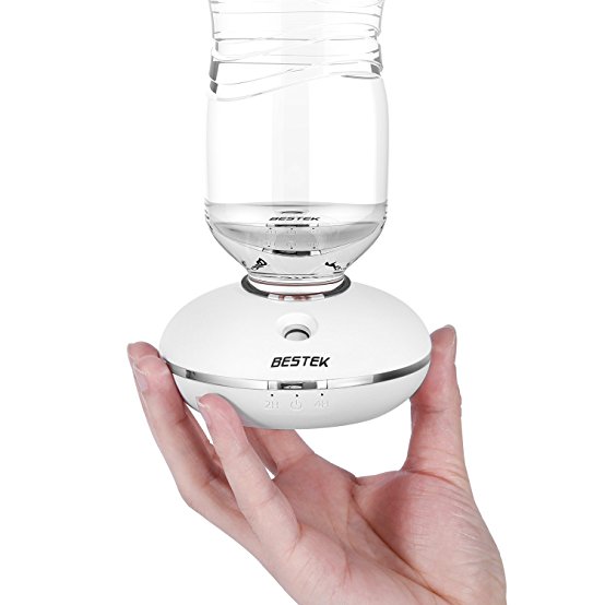 Cool Mist Personal Humidifier, BESTEK Portable Mini Humidifier for Use with Water Bottle, USB or Battery Operated, Timer Function