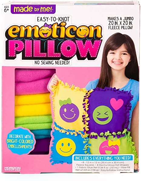 Made By Me Make Your Own Jumbo Emoticon Pillow by Horizon Group USA, Multicolored, Pillow 20" x 20, Assorted