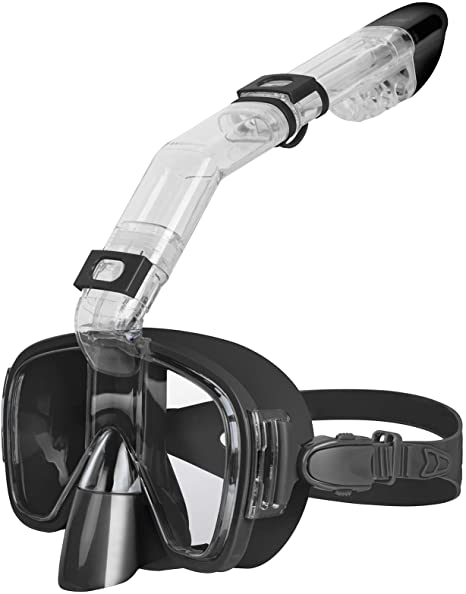 Unigear Snorkel Mask, Foldable Anti-Fog Snorkeling Set with Dry Top System and Camera Mount for Free Diving and Swimming, Professional Snorkeling Gear for Men Women Kids