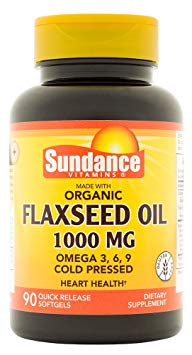 Sundance Flaxseed Oil 1000 mg Tablets, 90 Count