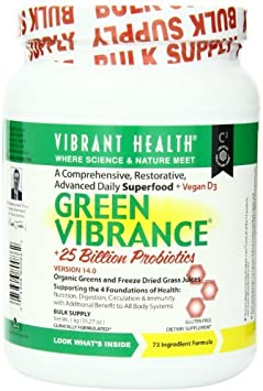Vibrant Health Green Vibrance (Serving Size 83 per Container) (1kg, Gluten Free) by Vibrant Health