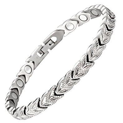 Womens Titanium Magnetic Therapy Bracelet for Arthritis Pain Relief Size Adjusting Tool and Gift Box Included By Willis Judd