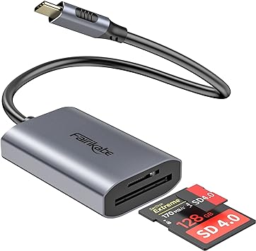 USB C SD 4.0 Card Reader, USH-II 2-in-1 USB C to SD Card Reader, USBC Micro SD Memory Card Reader Compatible with Thunderbolt 3 for TF, SD, SDXC, SDHC, RSMMC, Micro SDXC, Micro SDHC, UHS-II Cards