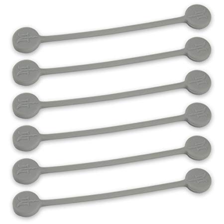 TwistieMag Strong Magnetic Twist Ties - On The Rocks Collection - Stone Gray 6 Pack - Super Powerful Unique Solution for Cable Management, Hanging & Holding Stuff, Fidgeting, Or Just for Fun!