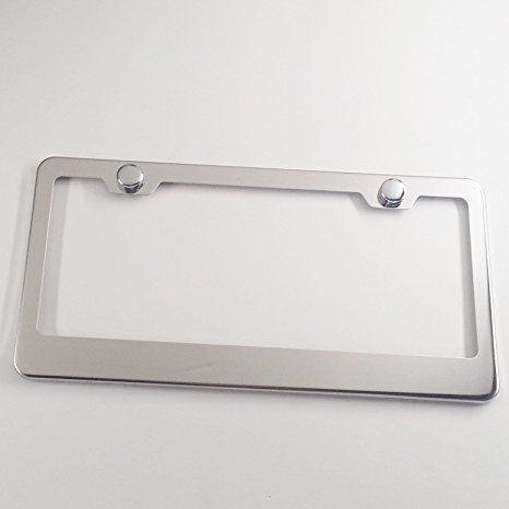 New Stainless Steel Chrome Mirror Universal Fit License Plate Frame