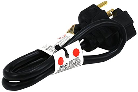 Monoprice 105297 2' 16AWG Power Extension Cord Cable, Black