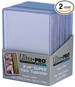 2 Ultra Pro 75pt Top Loader Packs 25ct (50 Total Toploaders) 81347 - 75 Pt for Thick Cards