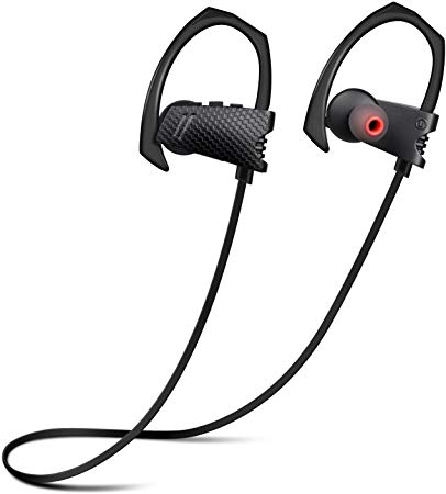 Bluetooth Headphones, Wireless Sports Earphones w/Mic, HD Stereo in Ear Earbuds, Noise Cancelling Headsets Sweatproof Waterproof Earbuds for Gym Running
