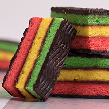 Delicious Home-style Italian Rainbow Cookies, Perfect for - Christmas, Valentines Day or any Holiday - Gift - Kosher Parve - 10 oz