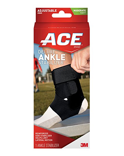 ACE Brand Deluxe Ankle Stabilizer, America's Most Trusted Brand of Braces and Supports, Money Back Satisfaction Guarantee