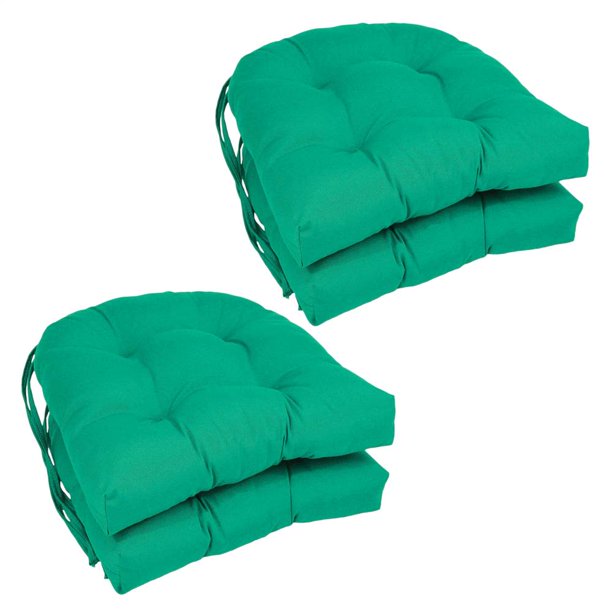 U-Shape Cushion for Dining Chairs - Set of 4 (Mojito Lime)