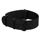 INFANTRY 22mm Military Army Allstrap Black Nylon Fabric Canvas Watch Band Strap 4Rings WS-NATO-BB-22M