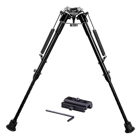 Twod Hunting Rifle Bipod - 9 Inch to 13 Inch Adjustable Super Duty Tactical Rifle Bipod   Rail Mount Adapter