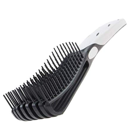 Detangling Brush for Curly Hair,Black Detangler Hair Brush with Nylon Bristles for African American 4c Hair Natural Black Hair or Long Thick Hair,Easy Clean 10x2 inch (Black)