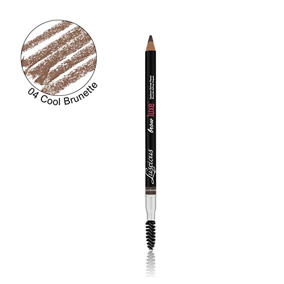 Brow Luxe Definer Pencil by Luscious Cosmetics. Sweat-Proof Eyebrow Pencil. Vegan and Cruelty Free. (Cool Brunette)