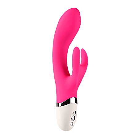 WOWYES Rabbit Vibrator-Waterproof Massager-5 Frequency Dual Vibration Double Stimulation of G-Spot - Suitable for Women (Peach Pink)