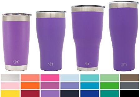 Simple Modern 20oz Cruiser Tumbler - Vacuum Insulated Double-Walled 18/8 Stainless Steel Hydro Travel Mug - Powder Coated Coffee Cup Flask - Lilac Purple