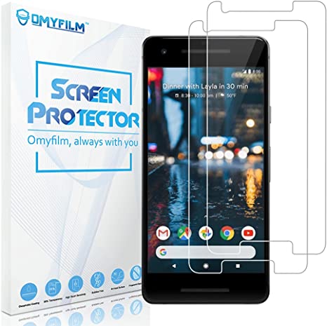 [2 Pack] Screen Protector for Google Pixel 2 [Shock-Resistant] OMYFILM Pixel 2 Tempered Glass Screen Protector [Highly Transparent] Glass Screen Protector for Google Pixel 2
