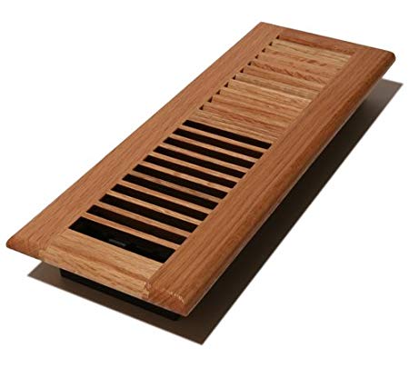 Decor Grates WL414-N Wood Louver Floor Register, Natural Oak, 4-Inch by 14-Inch
