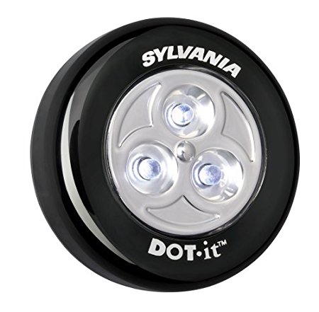 Sylvania DOT-it Self-Adhesive Bright White LED Light, Black