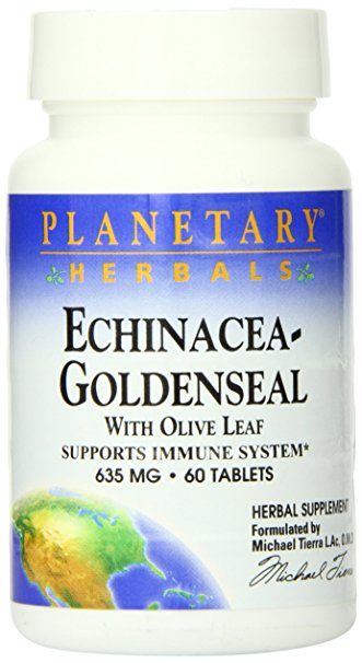 Planetary Herbals Echinacea-Goldenseal with Olive Leaf Tablets, 60 Count