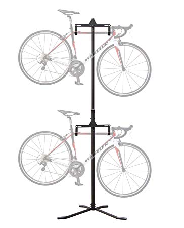CyclingDeal 2-4 Bike Bicycle Vertical Hanger Parking Rack Gravity Floor Storage Stand for Garages or Apartments