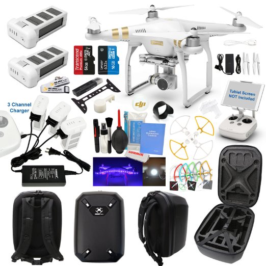 DJI Phantom 3 Professional Drone Quad Copter with Hardshell Backpack Kit (24 Items)