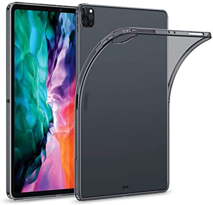 ESR Rebound Soft Shell Case for iPad Pro 12.9" 2020 & 2018, Clear TPU Back Cover, Supports Pencil Wireless Slim-Fit Shell Case, for iPad Pro 12.9", Translucent Black