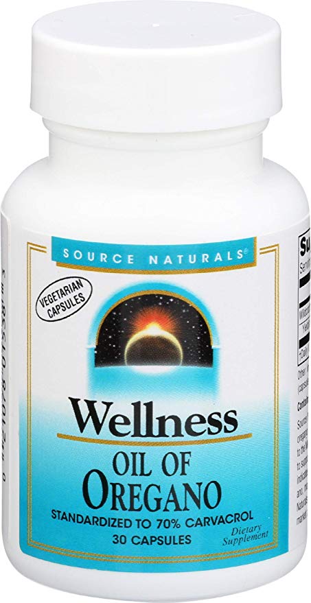 Source Naturals Wellness Oil of Oregano - Standardized to 70% Carvacrol - 30 Vegetarian Capsules