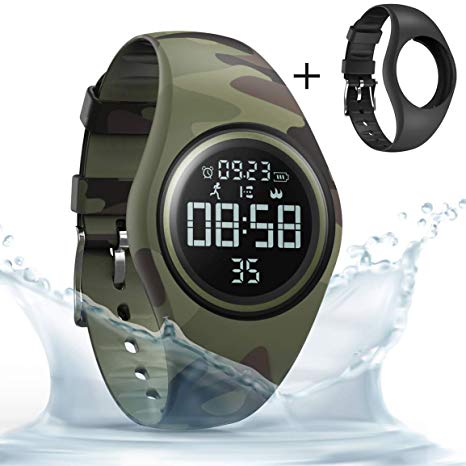 synwee Sports Fitness Tracker Watch, IP68 Waterproof, Non-Bluetooth, with Pedometer/Vibration Alarm Clock/Timer,for Kid Children Teen Boys Girls