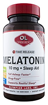 Olympian Labs Melatonin 10 mg Time Release, 60 Count