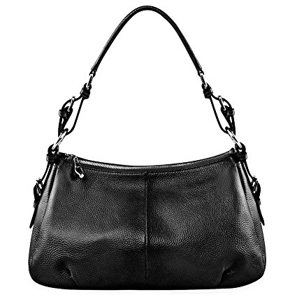 S-ZONE Womens Hobo Genuine Leather Shoulder Bag Top-handle Handbag Ladies Purses