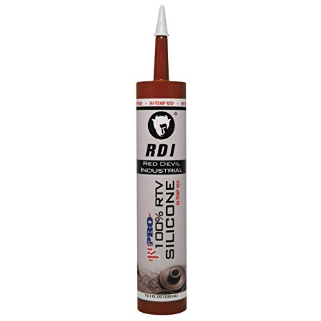 Red Devil 08090I RD PRO 100% Heat Resistant RTV Silicone Sealant, 10.3 oz., Red
