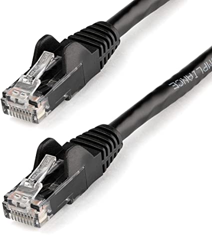 StarTech.com 6ft CAT6 Ethernet Cable - Black CAT 6 Gigabit Ethernet Wire -650MHz 100W PoE RJ45 UTP Network/Patch Cord Snagless w/Strain Relief Fluke Tested/Wiring is UL Certified/TIA (N6PATCH6BK)