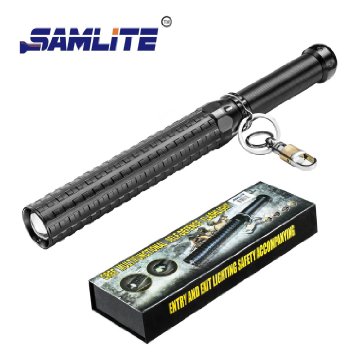 SAMLITE - CREE LED Bat Flashlight, Extended Telescopic Zoom, High Power Tactical Light For Hiking, Hunting, Camping, And Emergency Outdoor Use, 18650 Battery and Charger Included, Water Resistant