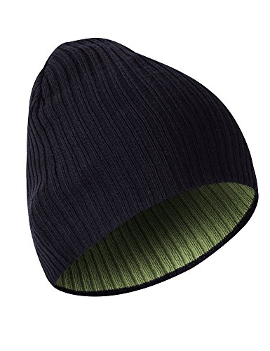 MIER Knit Skull Cap Unisex Reversible Beanie Hat for Men and Women, 9inch