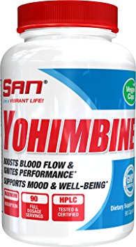 SAN Nutrition Yohimbine Performance Enhancing and Fat Burning Supplement, 90 Count