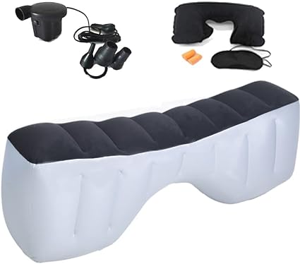 Onirii Inflatable Car Air Travel Mattress Back Seat with Pump,130×27×37 cm Car Camping Portable Sleeping Gap Pad Air Bed for Car,SUV
