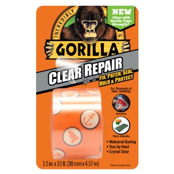 Gorilla 6015002 Repair Tape, 5-Yard, Clear