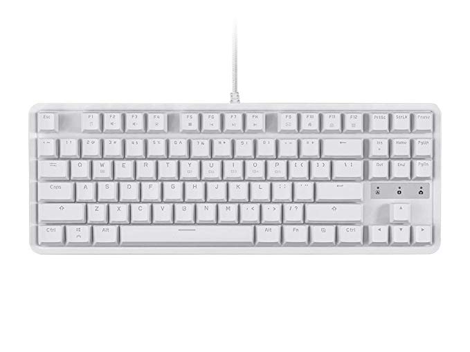 Monoprice Brown Switch Tenkeyless Mechanical Keyboard - White | Ideal for Office Desks, Workstations, Tables - Workstream Collection