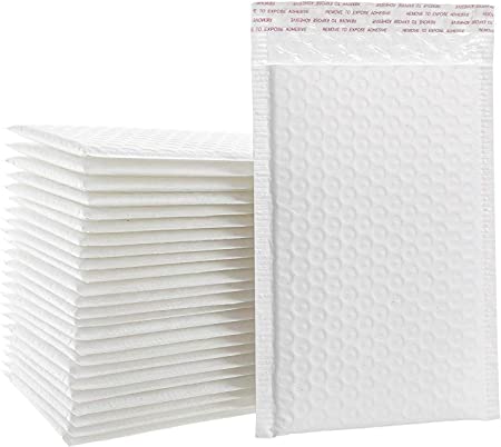 AM-Ink 500 Pcs #000 4x8 Poly Bubble Padded Envelopes Mailers Self Adhesive Shipping Bags