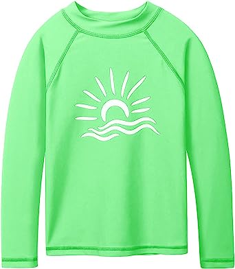 TFJH E Girls & Boys Long Sleeve Rashgurad Swimsuit UPF 50  Kids Swimwear Sunsuits