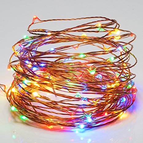 SOLLA 30 LED String Lights Battery Operated,Copper Wire Lights,Super Bright LED Rope Light,9.8ft,Multicolor,4-Set