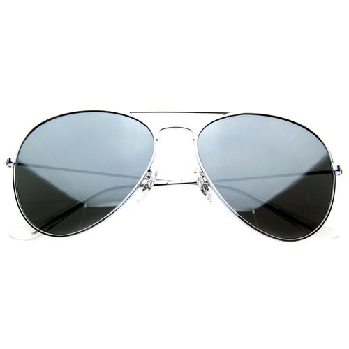 zeroUV - Original Classic Metal Standard Aviator Sunglasses - Nickel Plated Frame